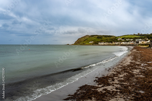 Ballygally or Ballygalley village and holiday resort in County Antrim, Northern Ireland on the Antrim coast, north of Larne. Ballygally beach is a destination for locals and for tourists.