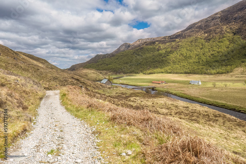 Walking on the Kintail Way at Glen Affric in the Scottish Highlands