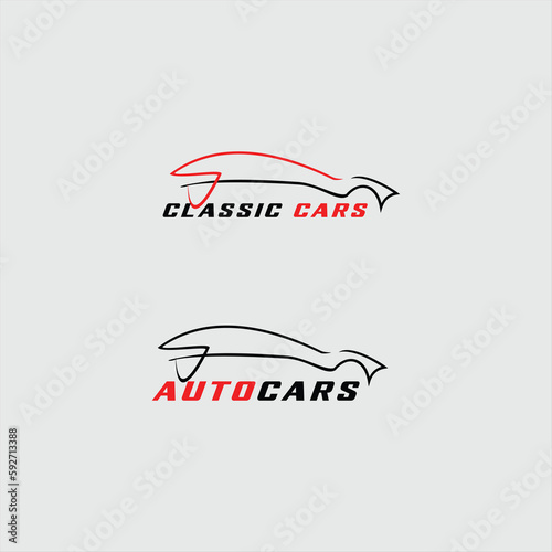 modern and classic outline cars logo design

