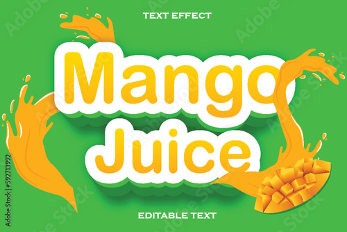 editable 3d mango juice text effect