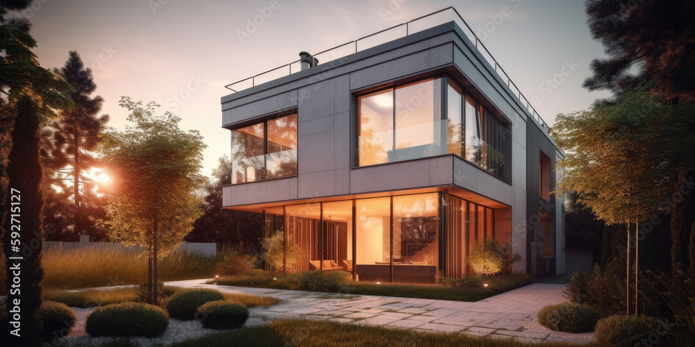 Fototapeta premium house in the woods created with Generative AI technology