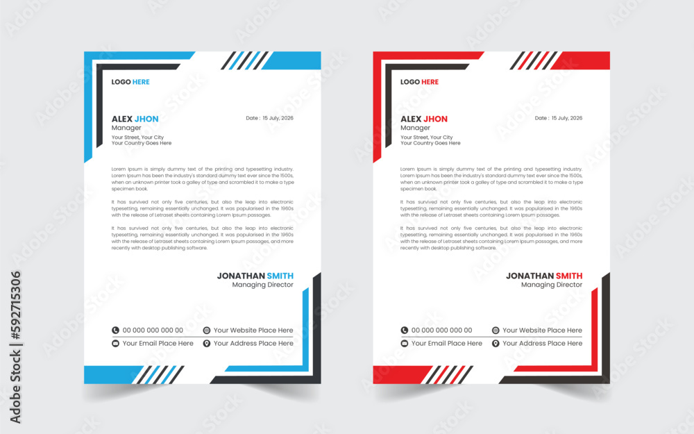 Obraz premium The Best Corporate Business Letterhead Design Template