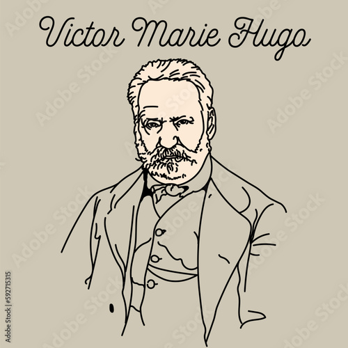 Victor Marie Hugo was a French writer, one of the main figures of French Romanticism, a political and public figure. Vector