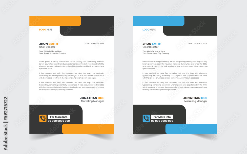 Obraz premium The Best Corporate Business Letterhead Design Template