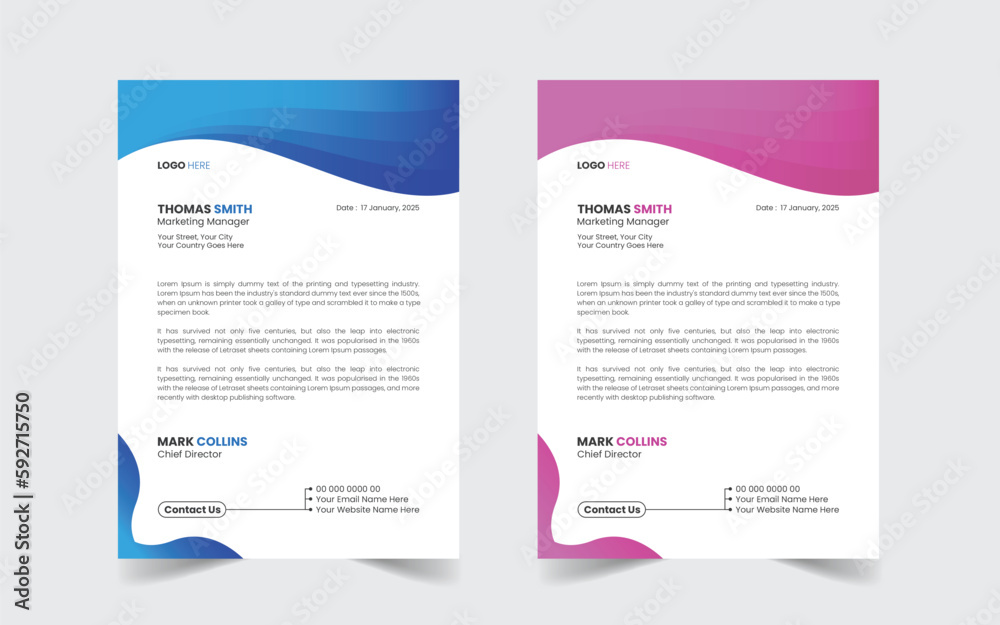 Obraz premium The Best Corporate Business Letterhead Design Template