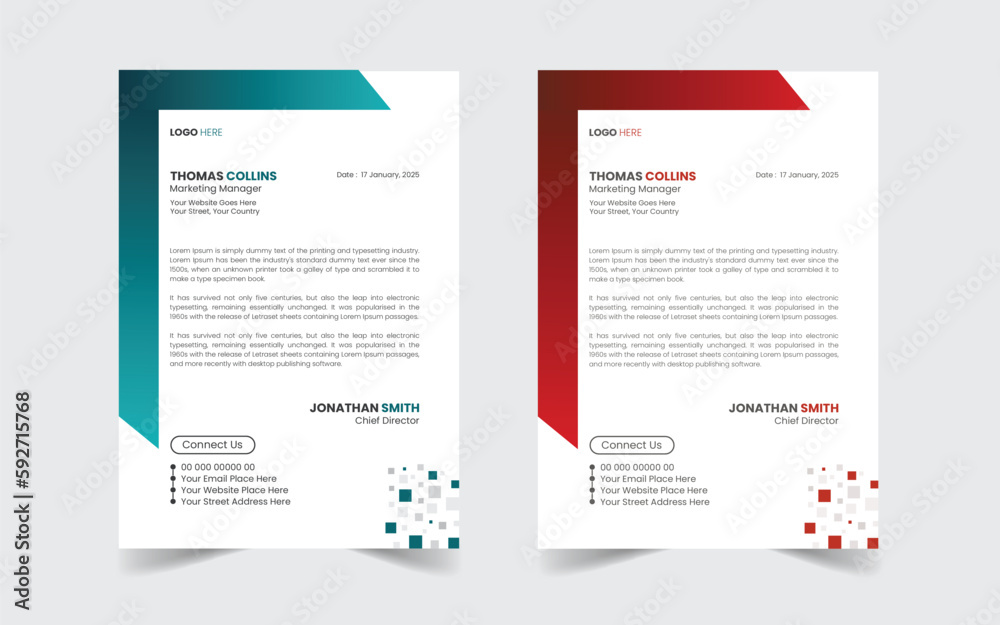 Obraz premium The Best Corporate Business Letterhead Design Template