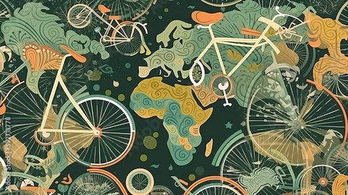 World Bicycle day Banner ideas. Illustration Idea. Generative AI