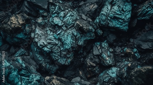 Blue green abstract background. Toned rough rock surface texture. Beautiful teal background with copy space for design © JanPaulAnthony