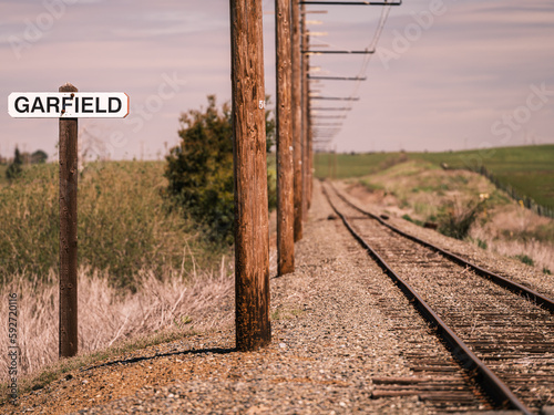 Garfield Signage, Vintage Railway Line, California.