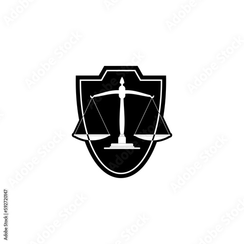 Law firm shield logo icon isolated on transparent background photo