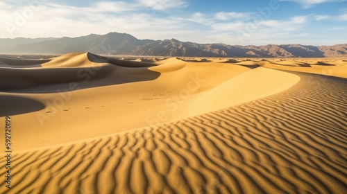 Sand dunes in the desert, Generative AI © Juho