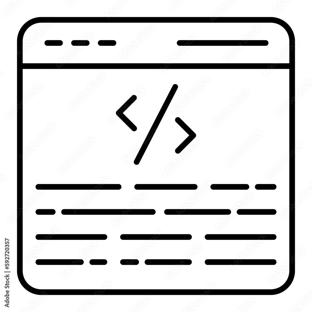 Web Coding Thin Line Icon