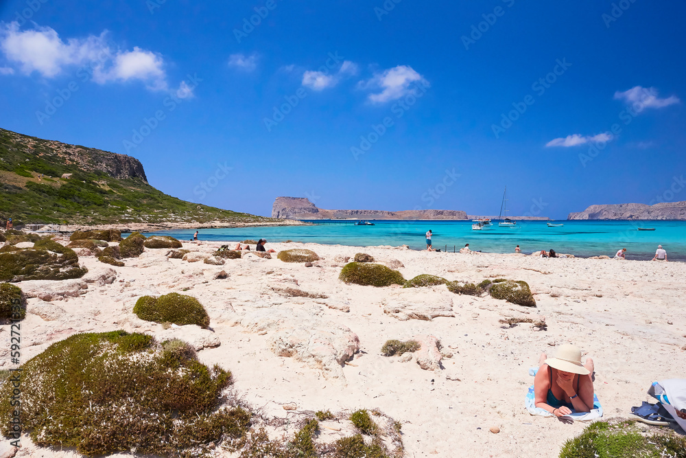 Obraz premium The island Gramvousa and the bay Balos