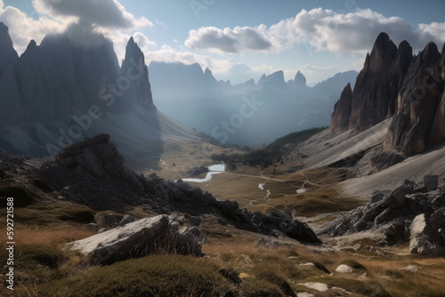 swiss mountains in the mountains created with Generative AI technology