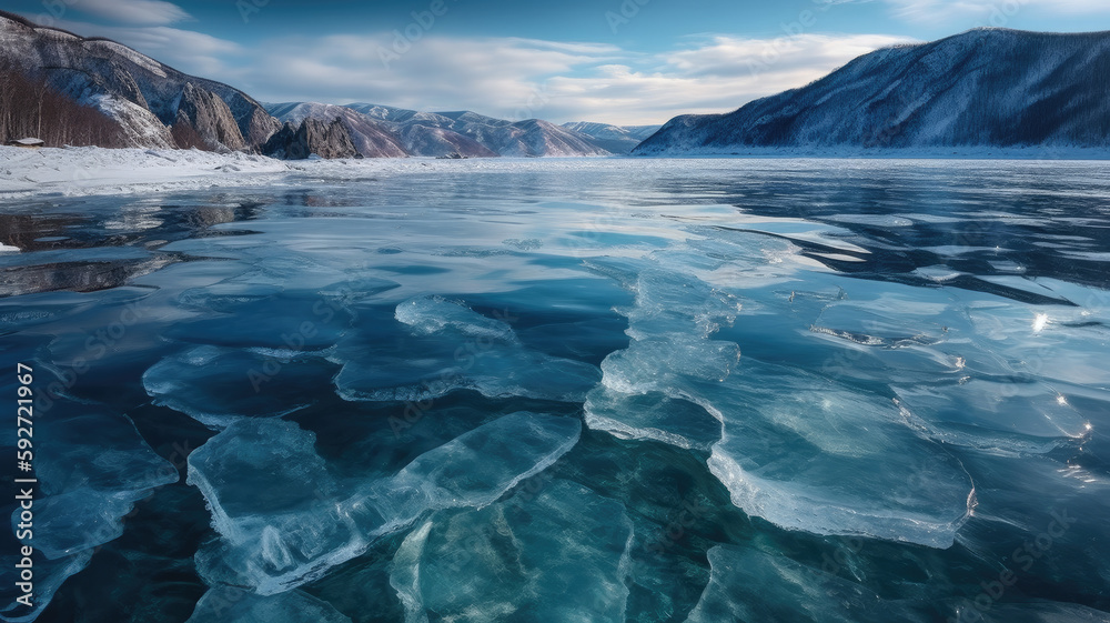 Fototapeta premium glacier national park created with Generative AI technology