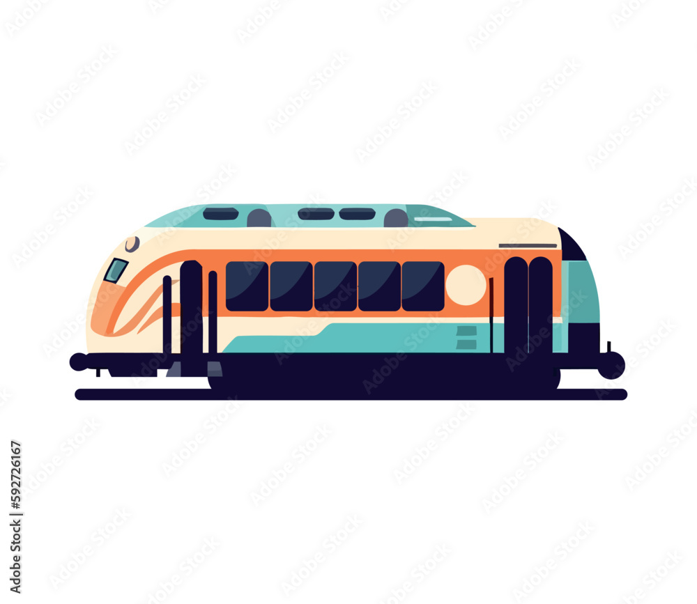 Vector illustration in flat train