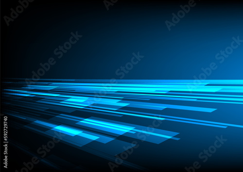 Modern abstract high speed light effect. Automotive, sport and technology banner. Blue background futuristic. Wireless data transmission, high speed internet