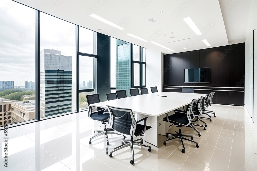 Business office interior, generative ai Business office interior, generative ai