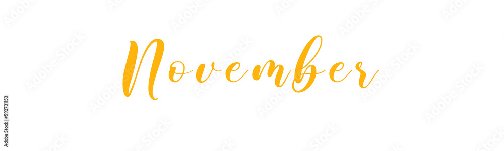 Fototapeta premium November letter calligraphy banner with gold color