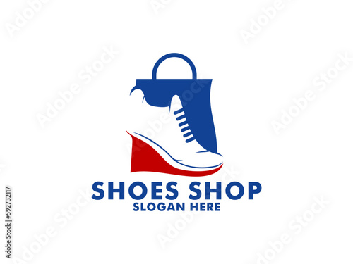Shoes Shop Logo, shoe sneaker logo vector Template Design