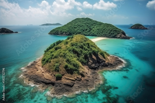 tropical island created with Generative AI technology © Robert Herhold
