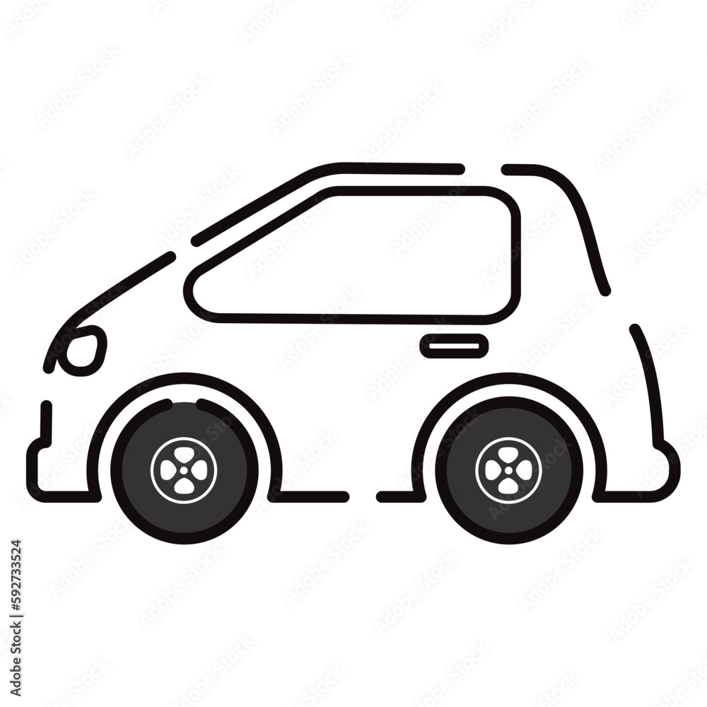 Fototapeta premium Isolated car icon Colored outline Vector