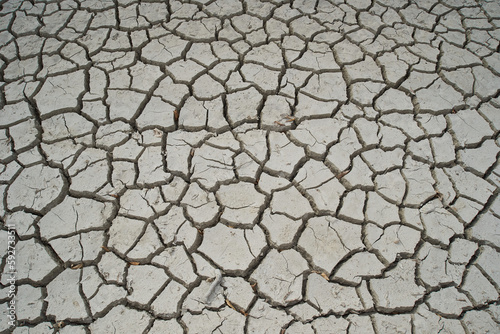 dry soil in hot summer in south Europe due to global warming