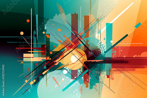 Fototapeta Naklejka Na Ścianę i Meble -  Amazing colorful geometry wallpaper