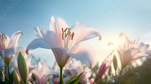wallpaper flower lily tulip fresh beauty for  poster, banner aspec ratio 16:9 #592733955