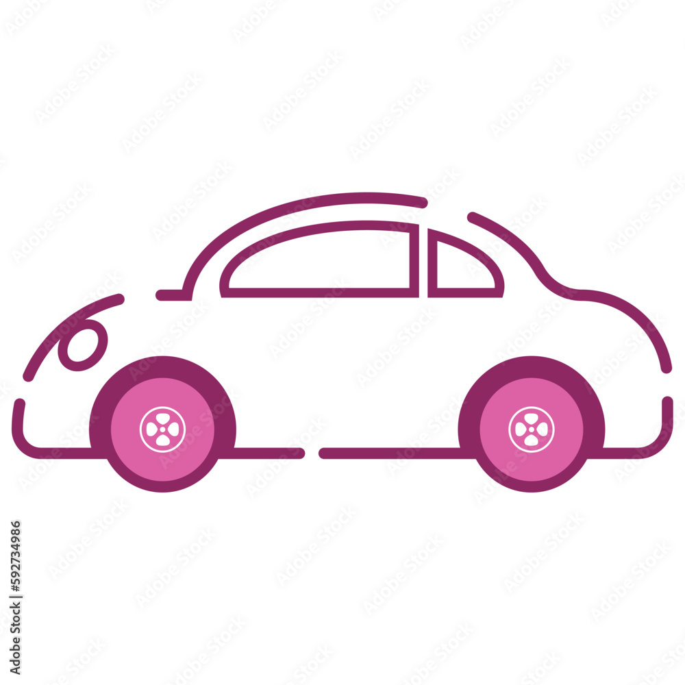 Isolated car icon Colored outline Vector