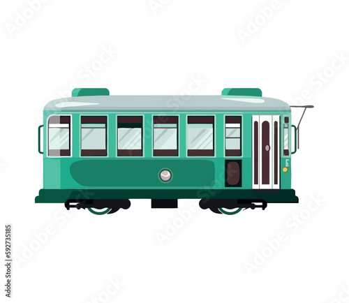 Transportation green train wagon