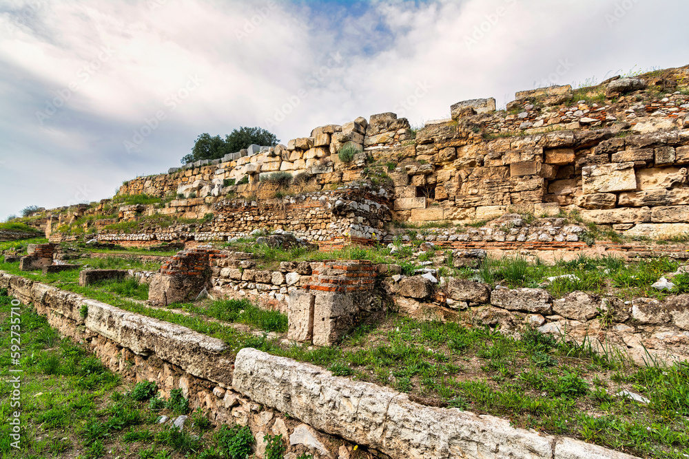Ruins in the archaeological site of Eleusis, Attica, Greece