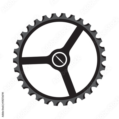 vector bicycle cogwheel sprocket crankset icon