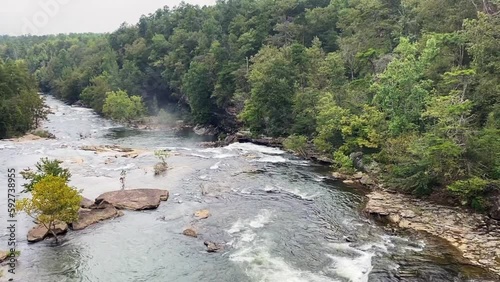 Little River Canyon National Preserve on top of Lookout Mountain near Fort Payne, Alabama, protects nation's longest mountaintop river. Little River Falls overlook. 