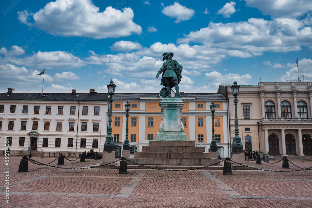 Φωτογραφία Magical view of the Burunnsparken city centre of Gothenburg, Sweden