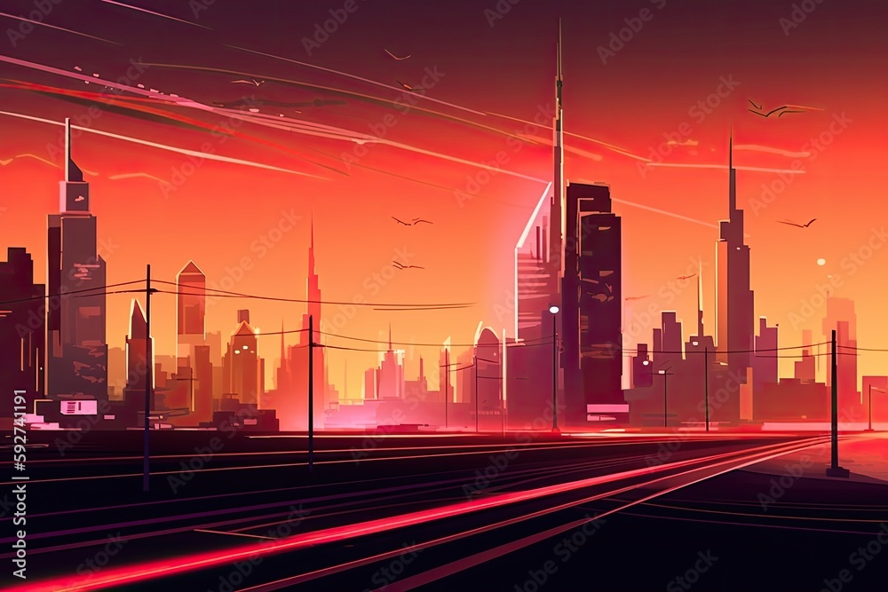 Dubais Skyline At Its Busiest With The Lovely City Generative AI dubais-skyline-at-its-busiest-with-the-lovely-city-generative-ai