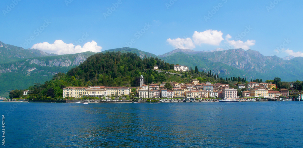 Panoramic view of the city of Bellagio on Lake Como (Italy)