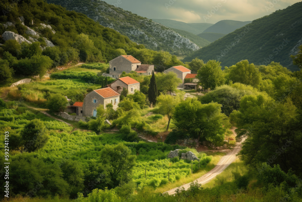 Croatia landscape created with Generative AI technology