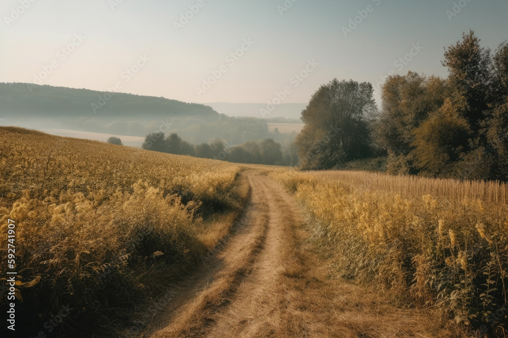 field of wheat created with Generative AI technology