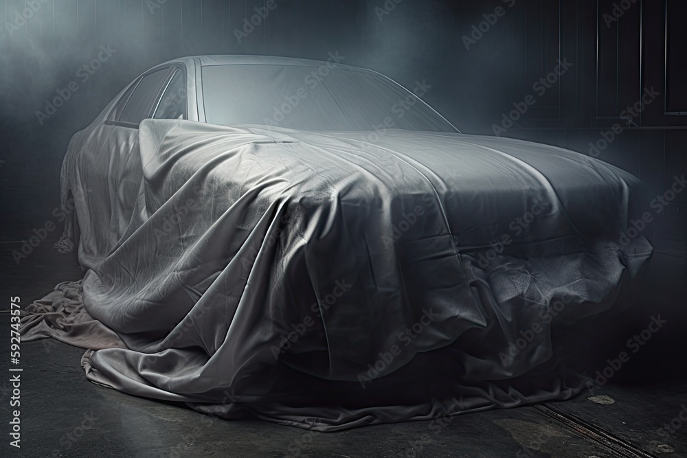 Keep Your Car Safe | Covered with Cloth from Smoky Air Pollution. Generative AI