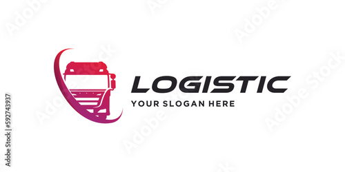 Logistic logo design vector llustration unique concept Premium Vector