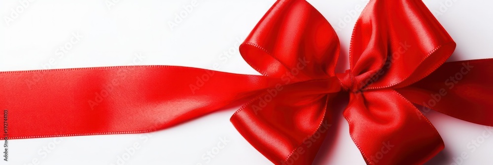 Red bow on a white background. Generative AI Red bow on a white background. Generative AI
