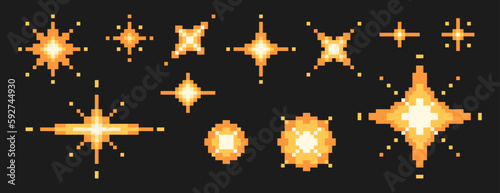 Pixel explosions in retro style