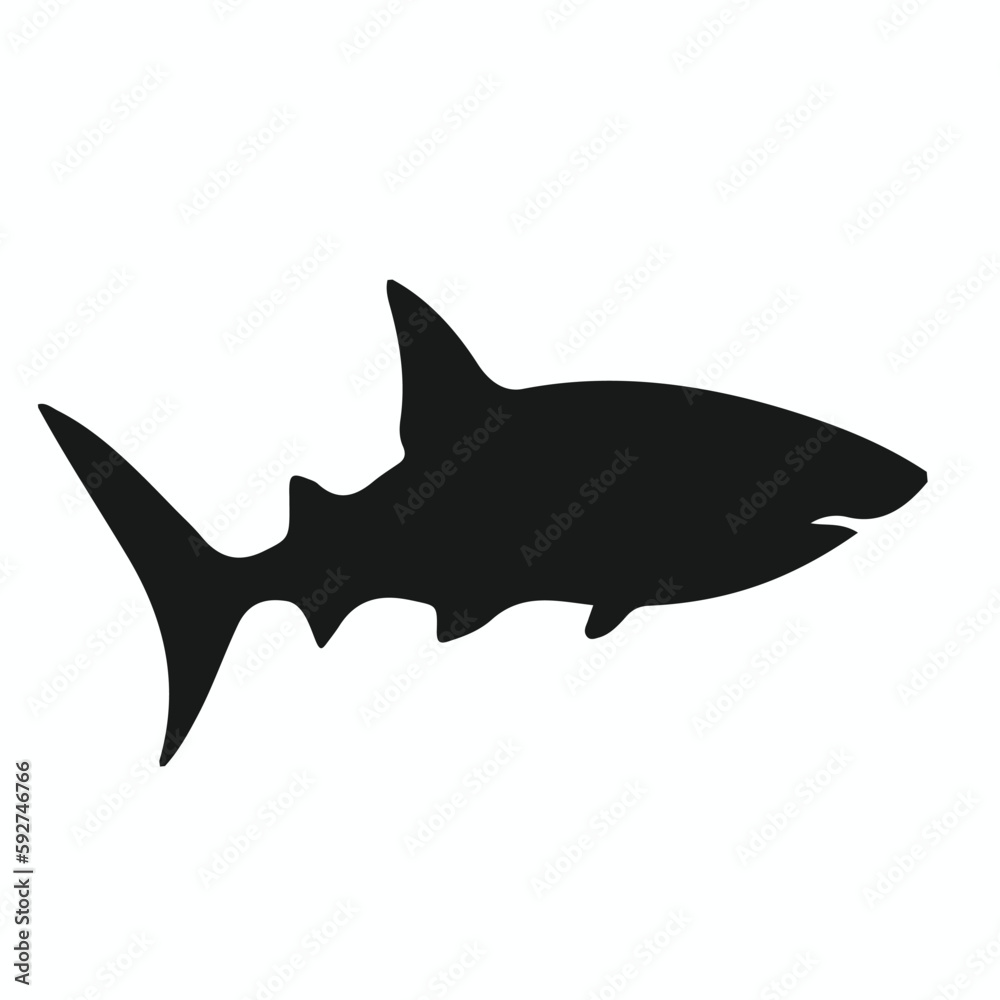 Obraz premium Zebra Shark silhouettes and icons. Black flat color simple elegant Zebra Shark animal vector and illustration.