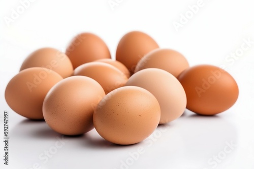 Eggs on White Background. Generative AI