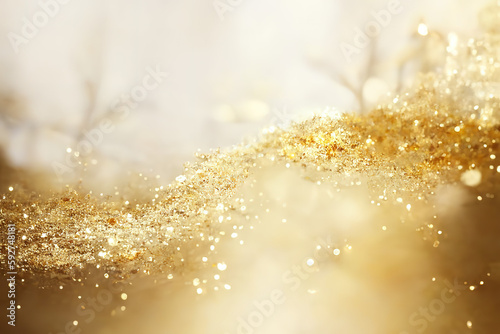 Light Christmas golden luxury glitter background.