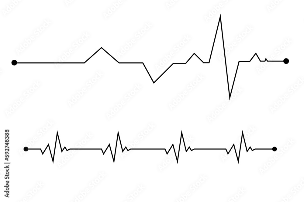 Heartbeat line icon set. CARDIOGRAM line icon. EKG and Cardio symbol. Heart beat monitor pulse line. heart beat pulse rate and blood pressure Pulse trace.