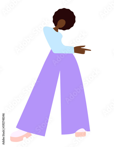 Young woman dancing Vector illustration Isolated on white background