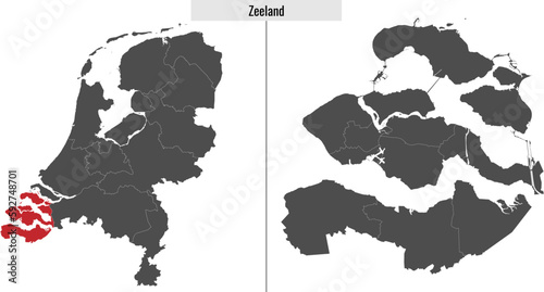 map of Zeeland region of Netherlands