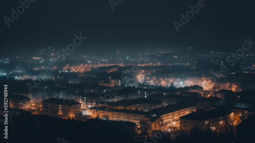 Cityscape at night of a lesser known city © Marton